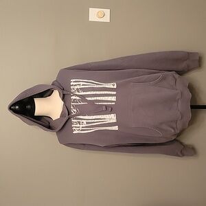 Gray sweatshirt with white trees and moon on the front. Large EUC